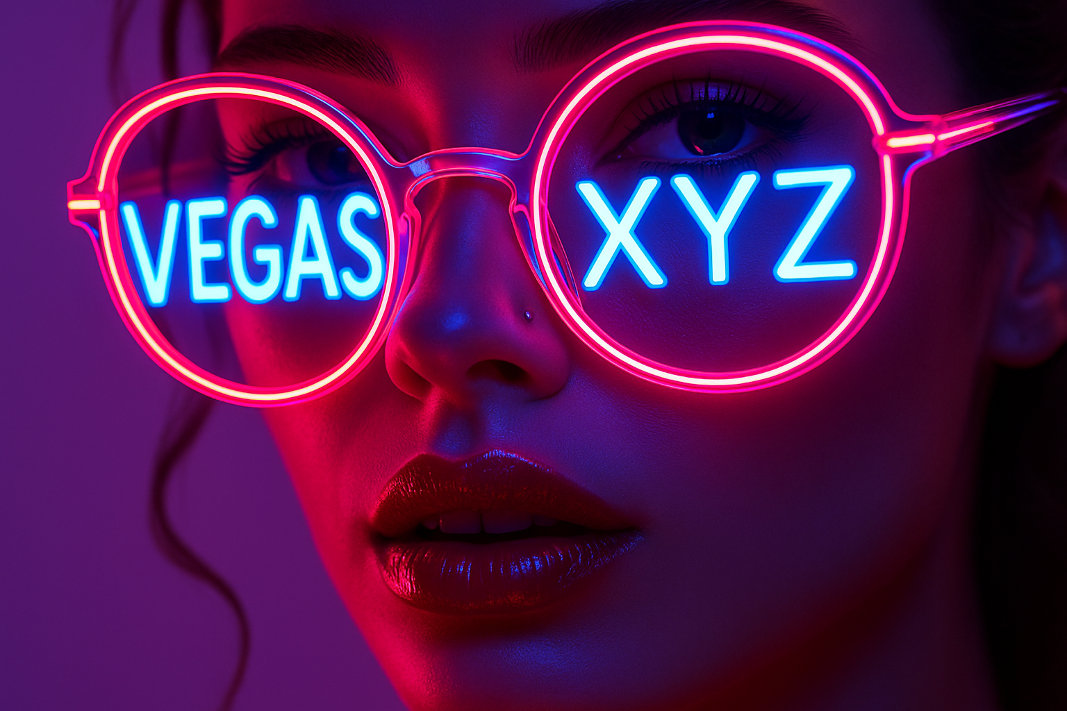 VEGAS XYZ neon backdrop